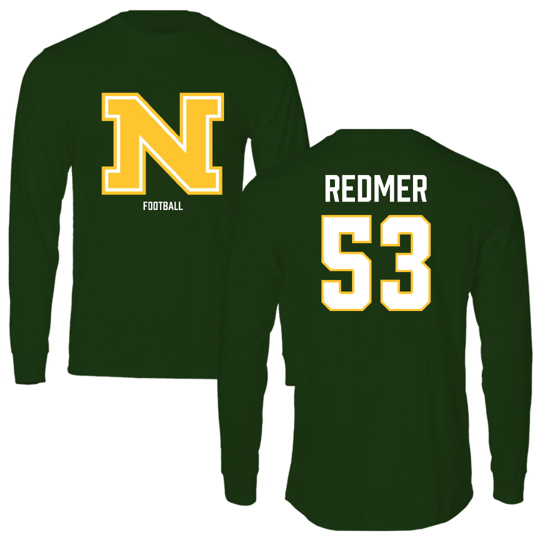 Northern Michigan University Football Forest Green Performance Long Sleeve - #53 Brady Redmer