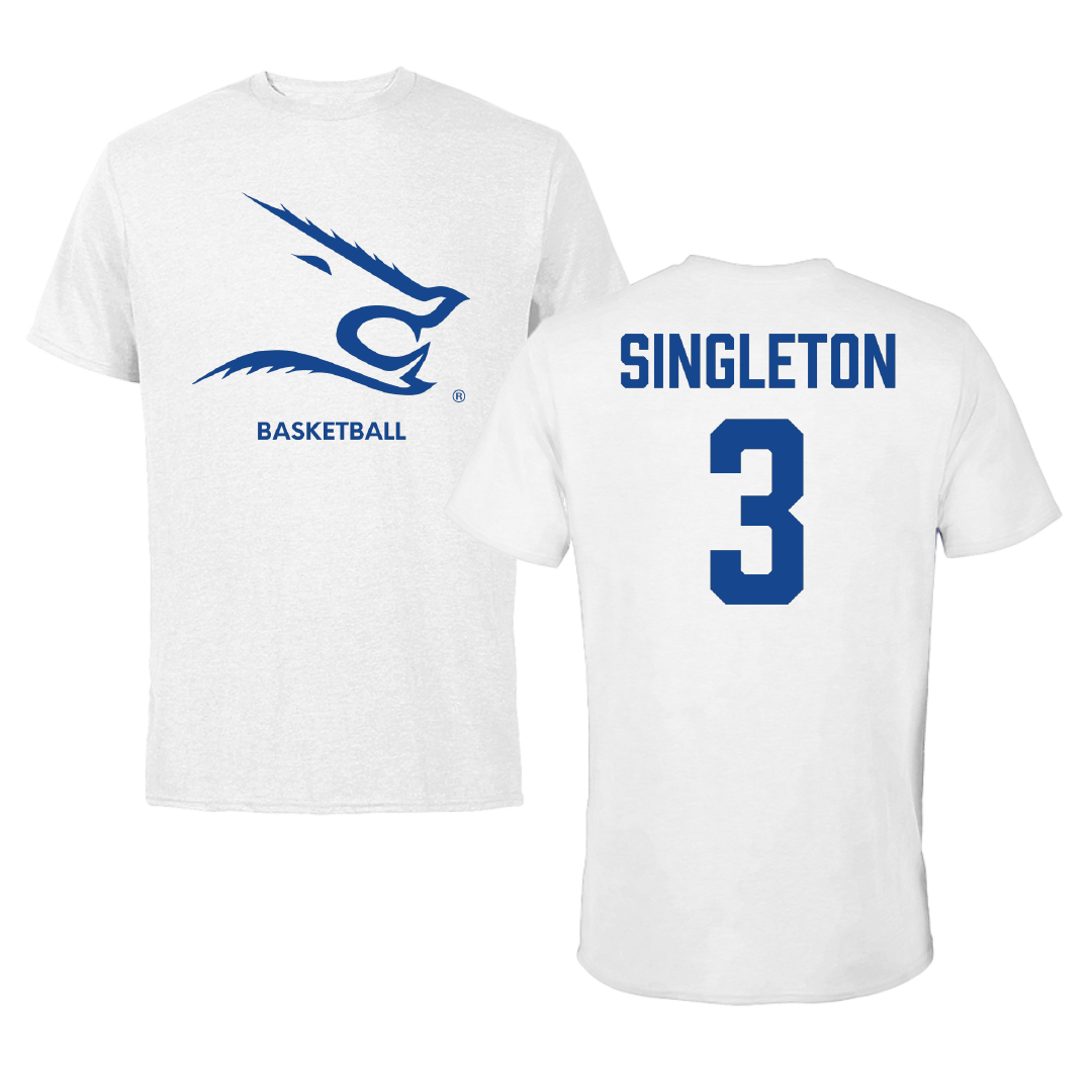 Texas A&M University-Kingsville Basketball (M) White Performance Tee - #3 Allen Singleton