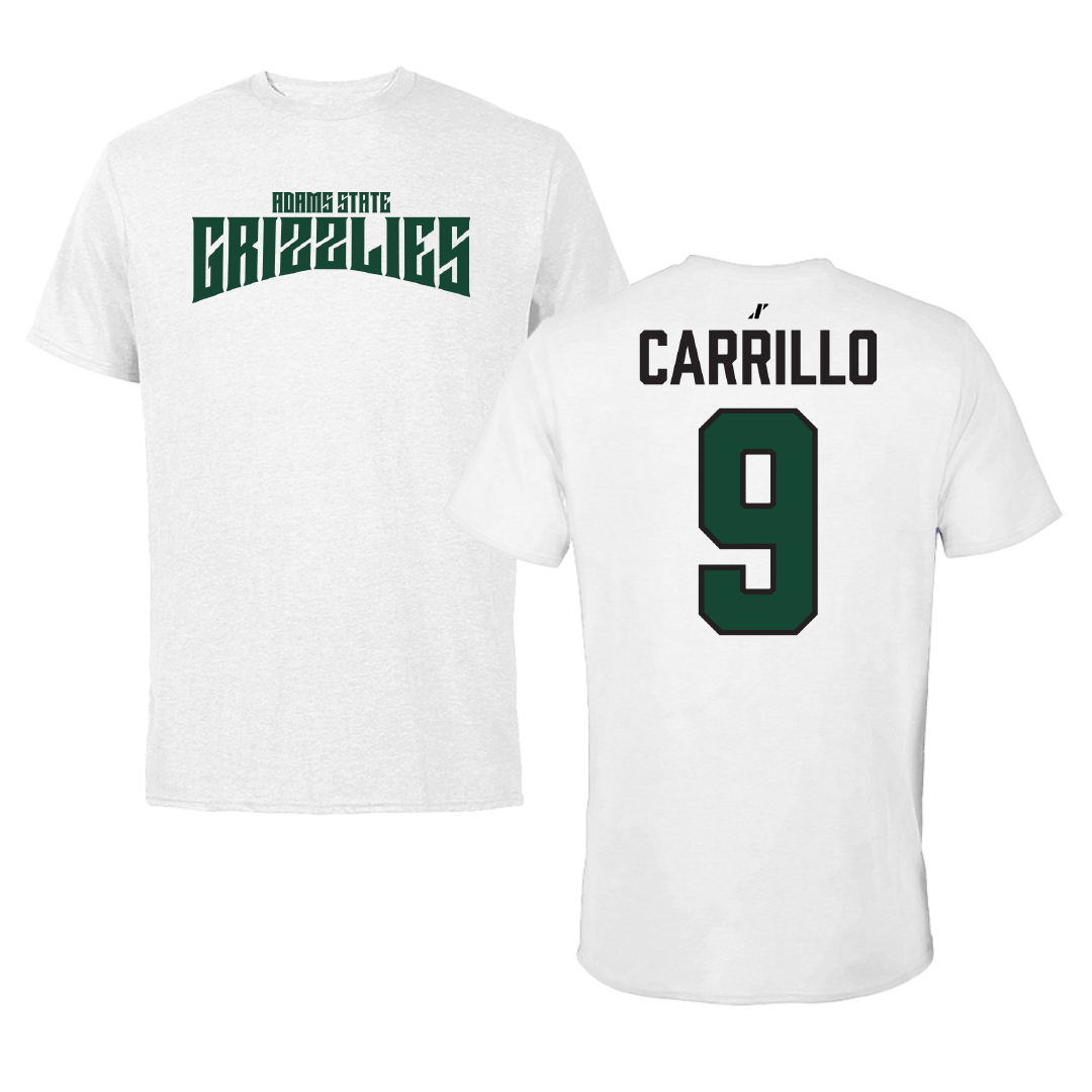 Adams State University Baseball White Classic Tee - #9 Macs Carrillo