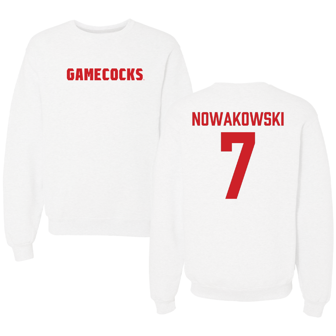Jacksonville State University Softball White Crewneck - #7 Morgan Nowakowski