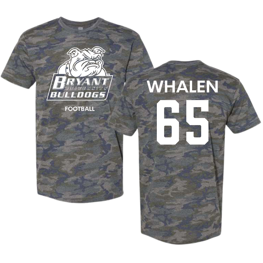 Bryant University Football Vintage Camo Tee - #65 Wyatt Whalen