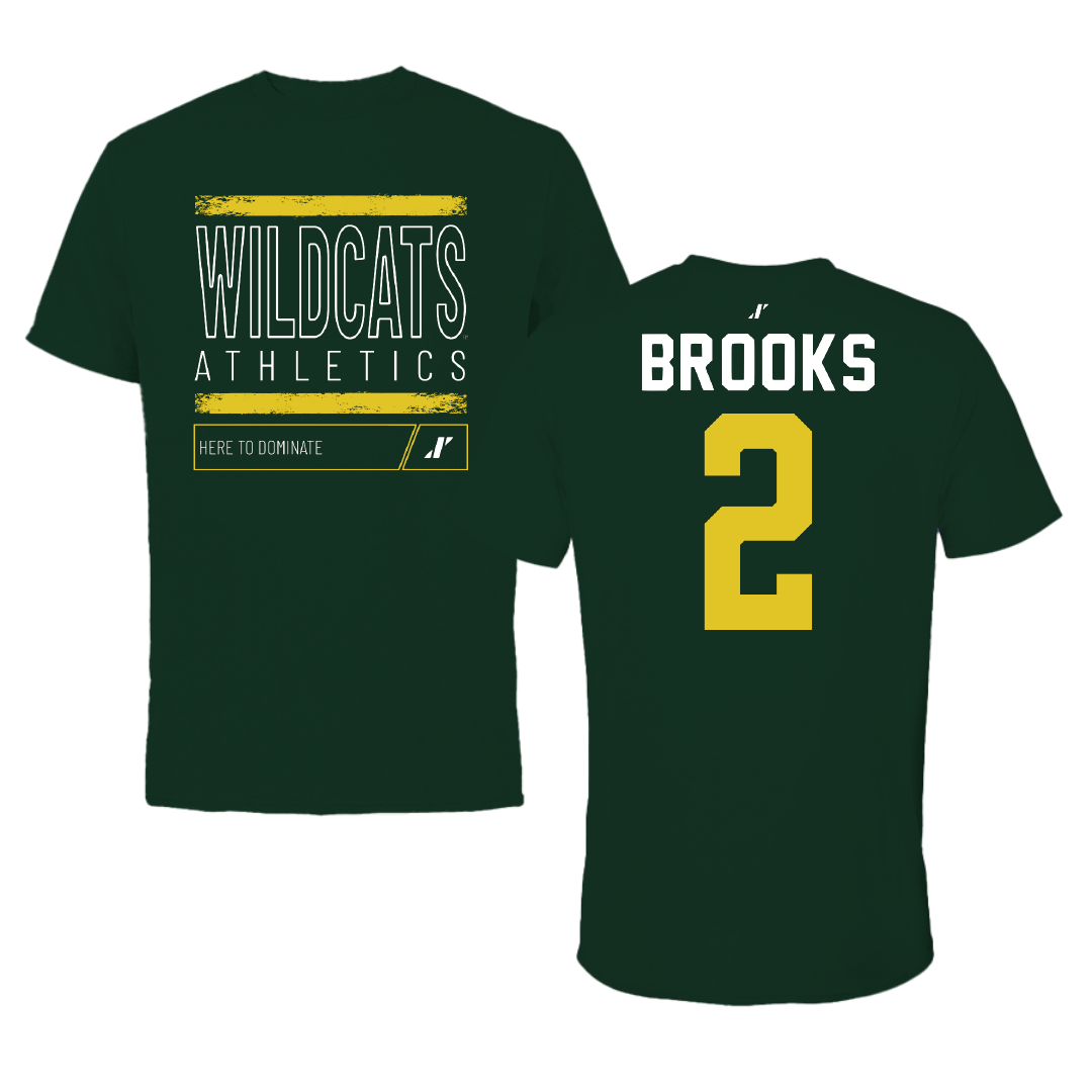 Northern Michigan University Basketball Forest Green Dominate Performance Tee - #2 Riley Brooks