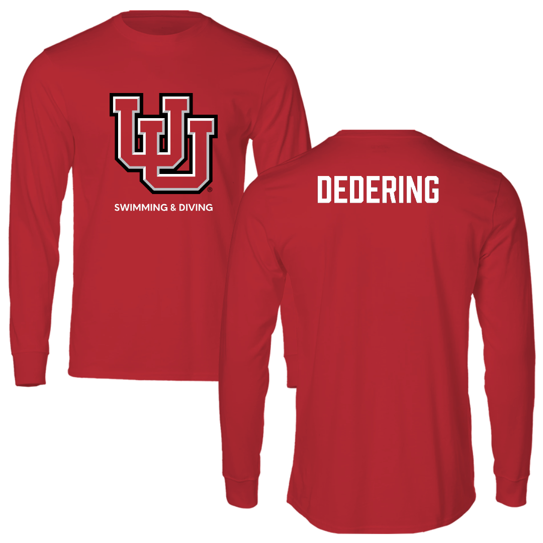 University of Utah Swimming & Diving Red Block Performance Long Sleeve - Matthew Dedering