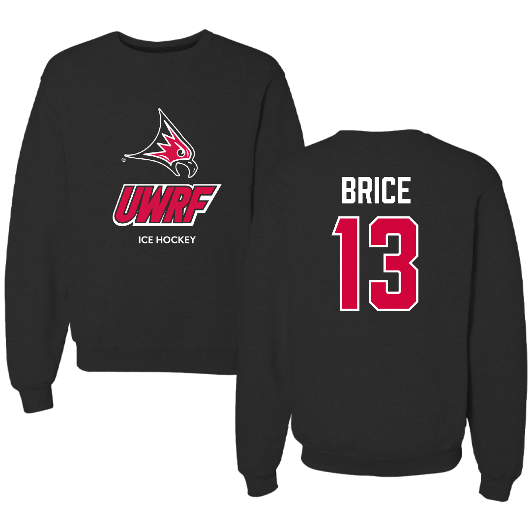 University of Wisconsin-River Falls Ice Hockey (W) Black Crewneck - #13 Ellie Brice
