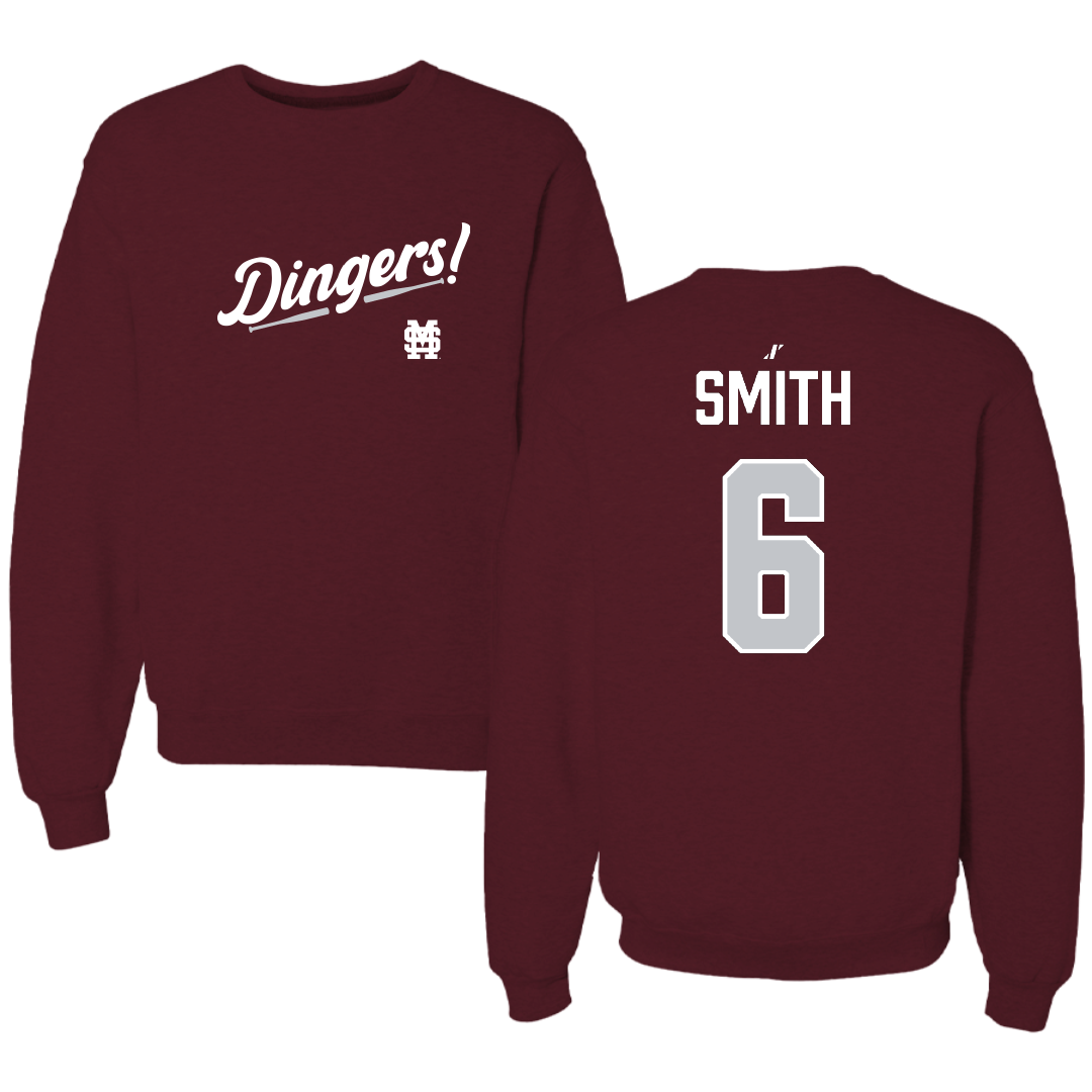 Mississippi State University Softball Maroon Dingers Crewneck - #6 Carson Smith