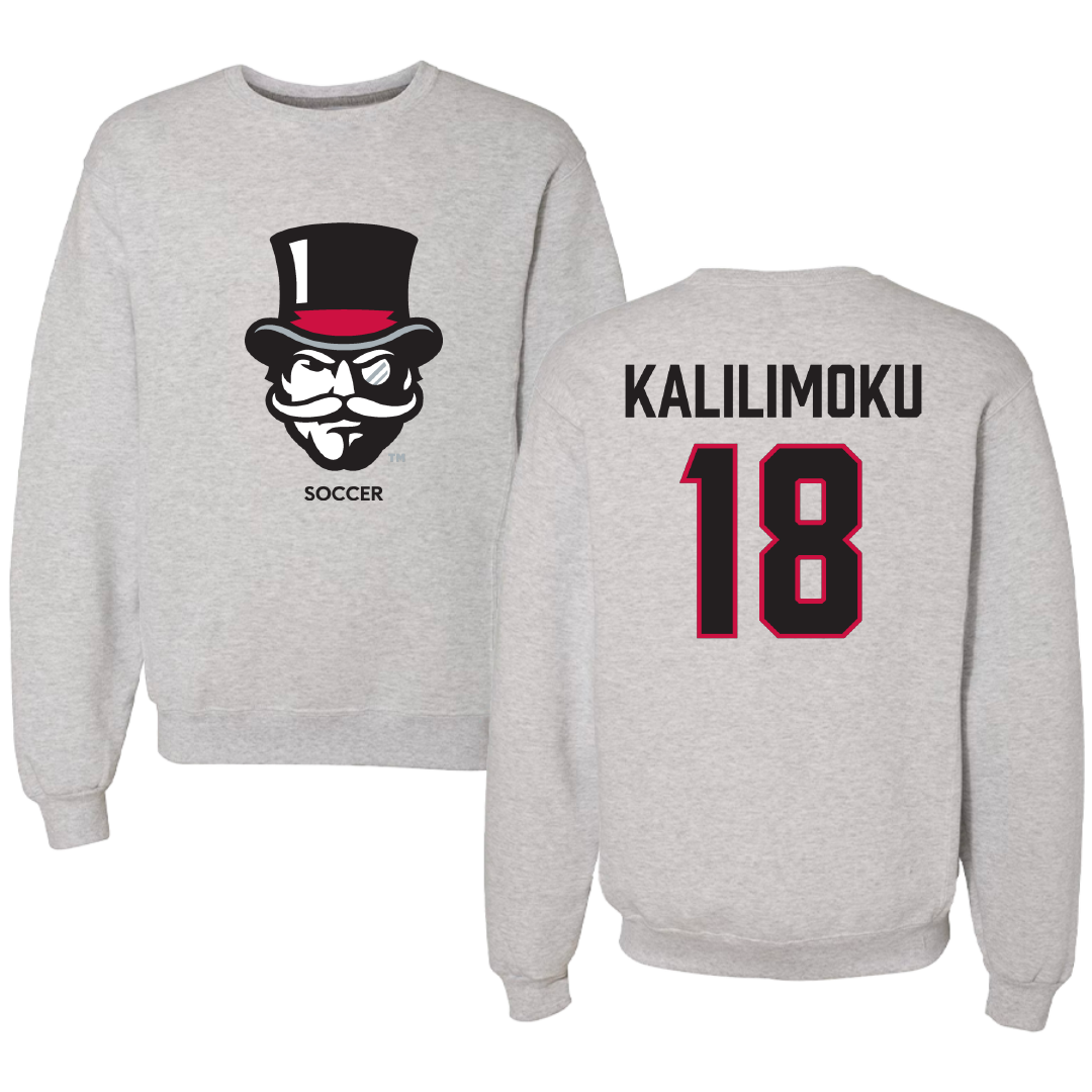 Austin Peay State University Soccer (W) Light Gray Crewneck - #18 Zoey Kalilimoku