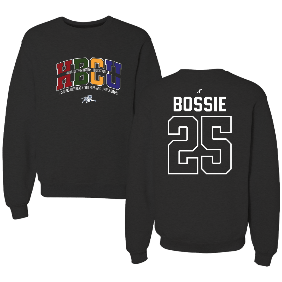 Jackson State University Football Black HBCU Crewneck - #25 Jaden Bossie
