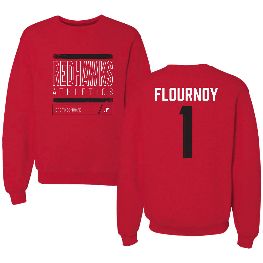 Southeast Missouri State University Football Red Dominate Crewneck - #1 Ryan Flournoy