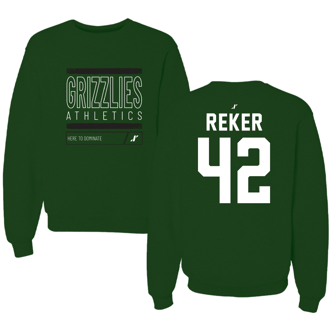 Adams State University Baseball Forest Green Dominate Crewneck - #42 Seth Reker