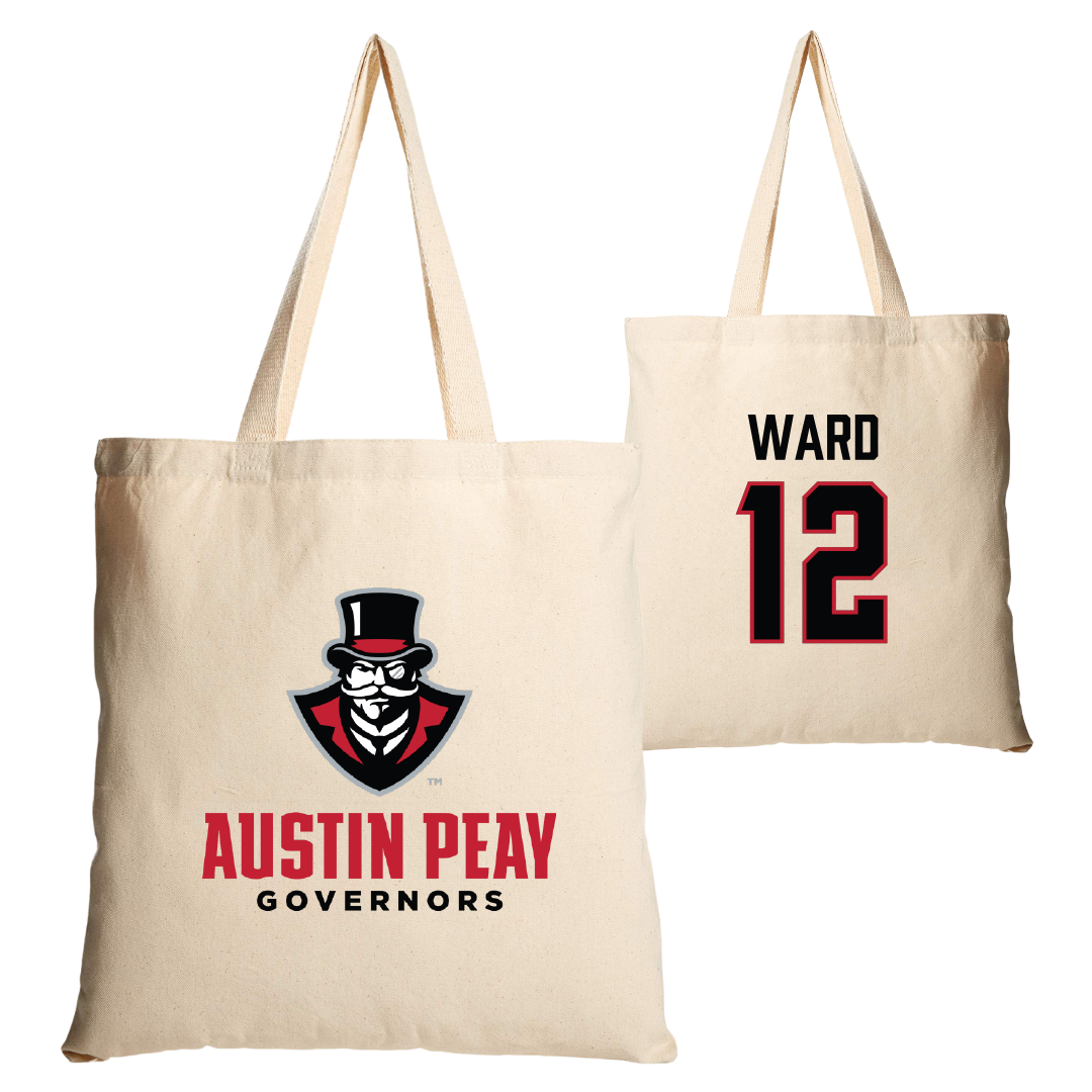 Austin Peay State University Football Tan Canvas Tote Bag - #12 Jaheim Ward