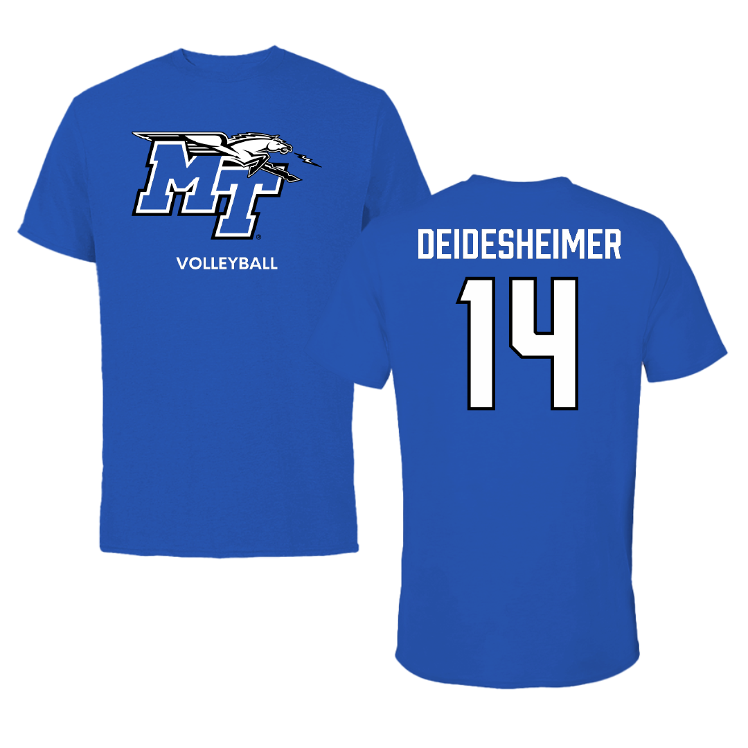 Middle Tennessee State University Volleyball (W) Blue Tee - #14 Payton Deidesheimer