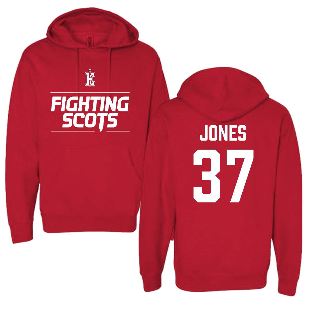 PennWest Edinboro Football Red General Hoodie - #37 Amari Jones