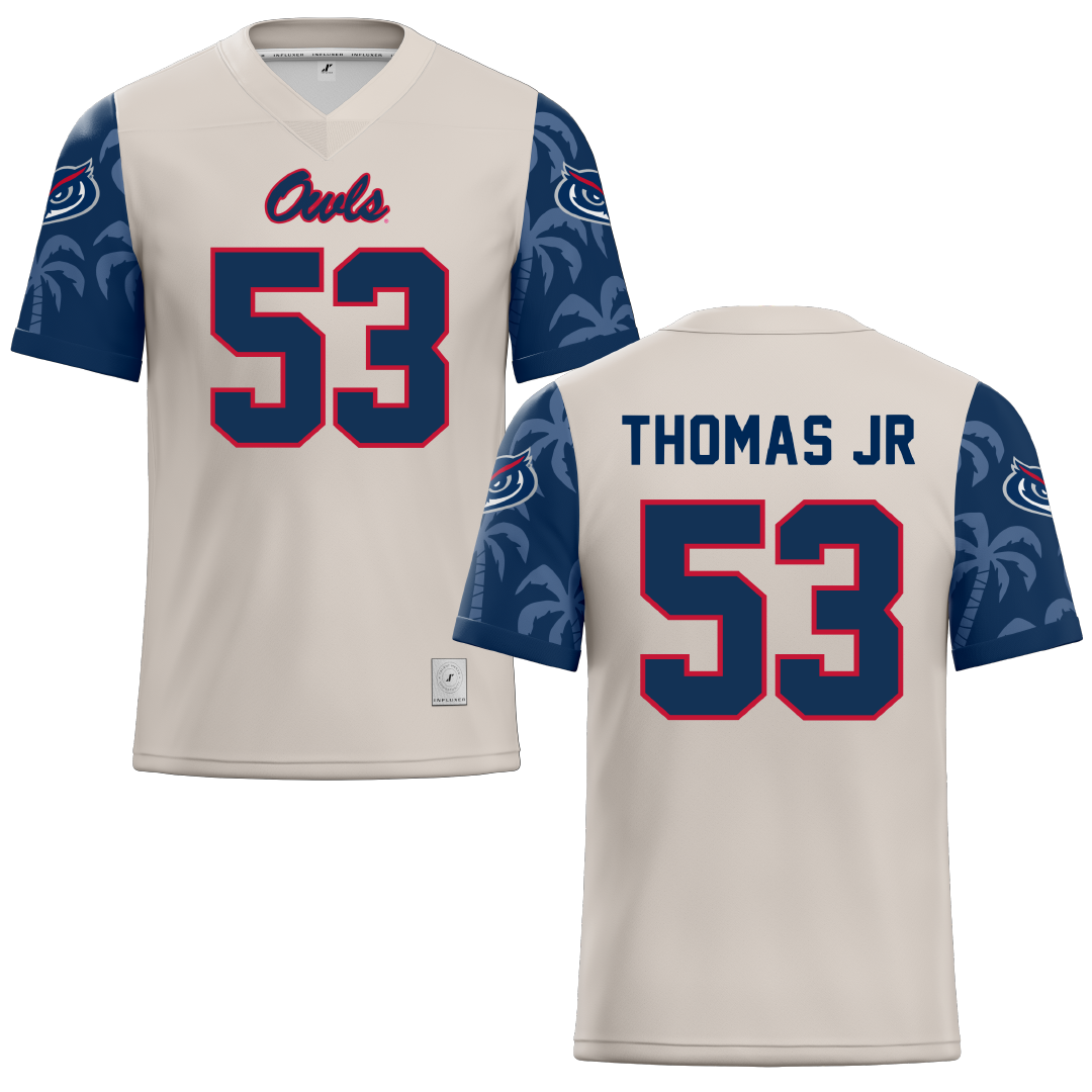 Florida Atlantic University Sand Football Jersey - #53 Richard Thomas Jr