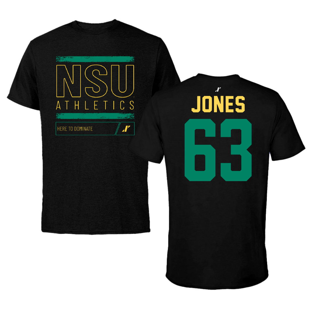 Norfolk State University Football Black Dominate Performance Tee - #63 Chris Jones