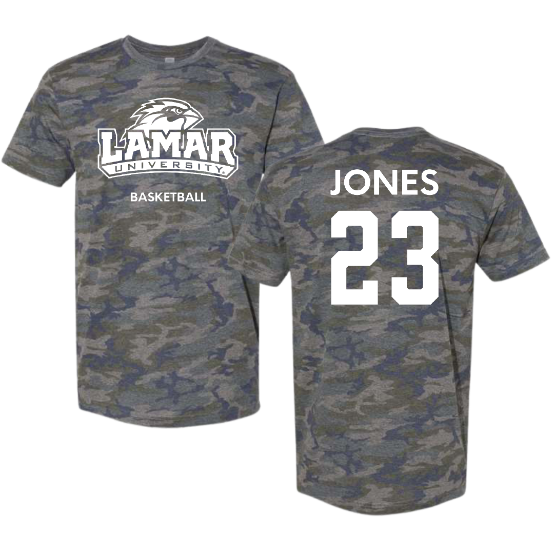 Lamar University Basketball (W) Vintage Camo Tee - #23 Elise Jones