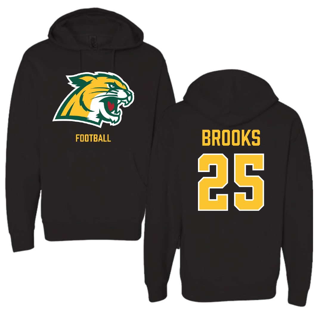 Northern Michigan University Football Black Hoodie - #25 Davion Brooks