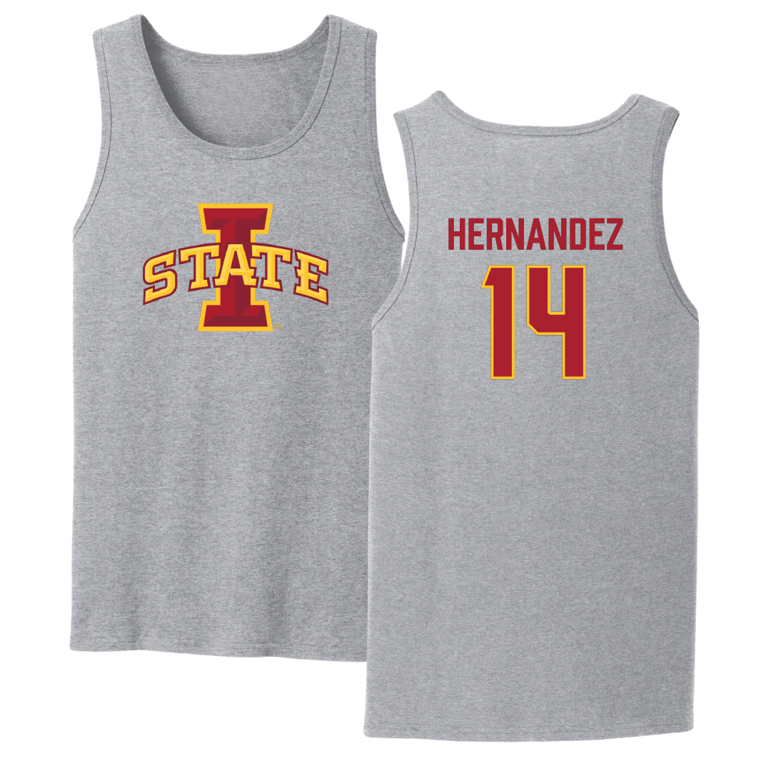 Iowa State University Soccer Sport Gray Tank Top - #14 Lauren Hernandez