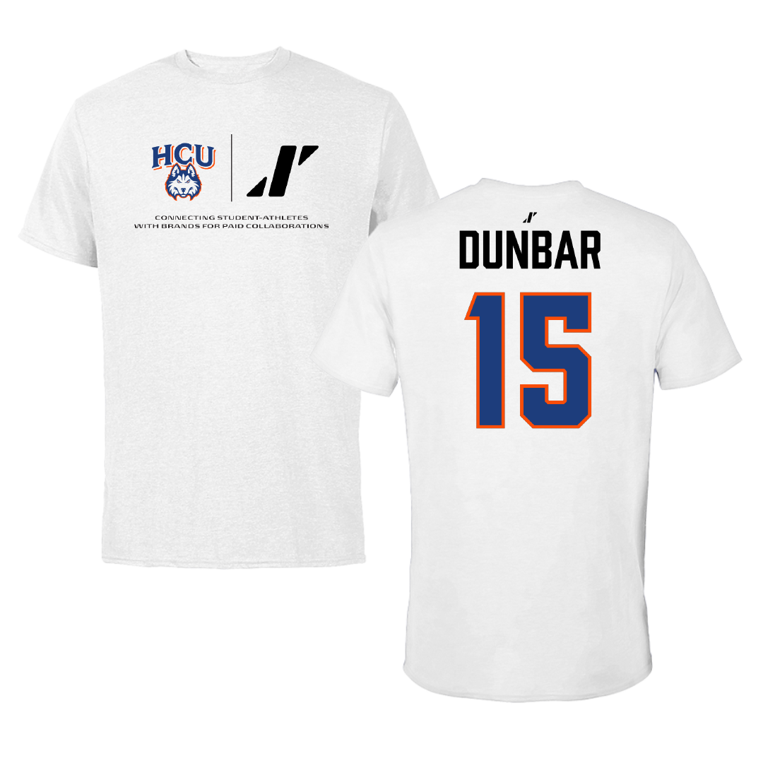Houston Christian University Soccer (W) White Rally Performance Tee - #15 Brynn Dunbar