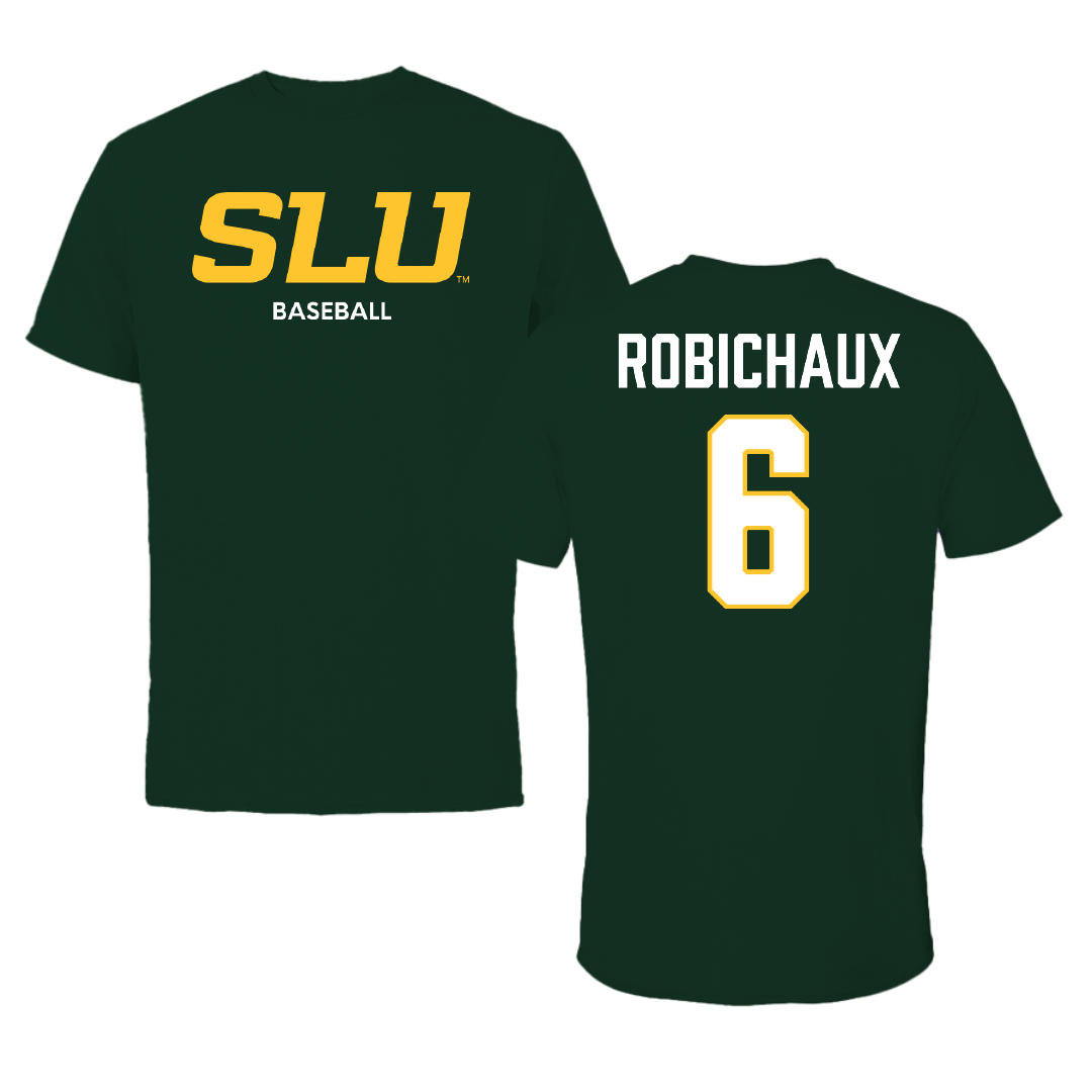 Southeastern Louisiana University Baseball Forest Green Tee - #6 Ben Robichaux