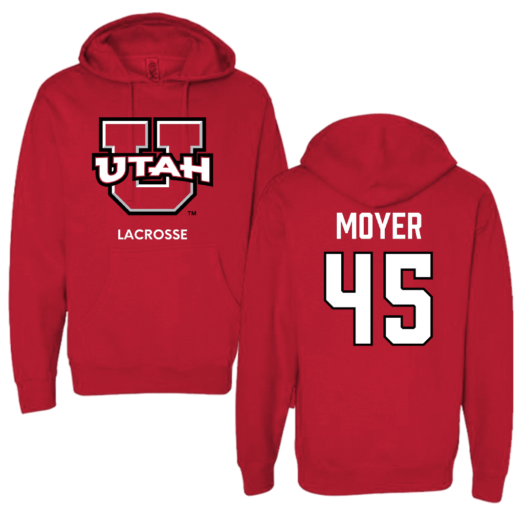 University of Utah Lacrosse (M) Red Utes Hoodie - #45 Carson Moyer