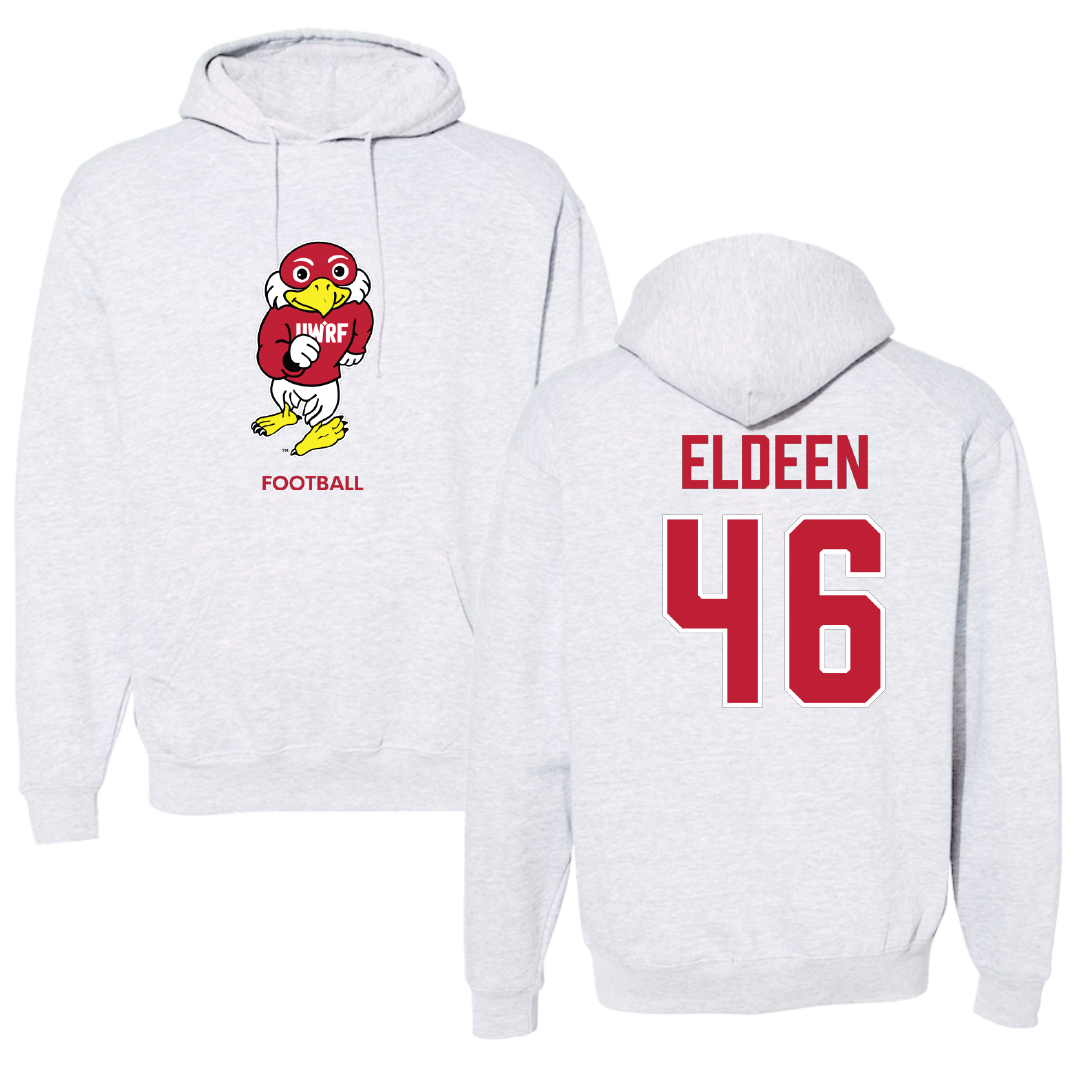 University of Wisconsin-River Falls Football Light Gray Hoodie - #46 Austin Eldeen