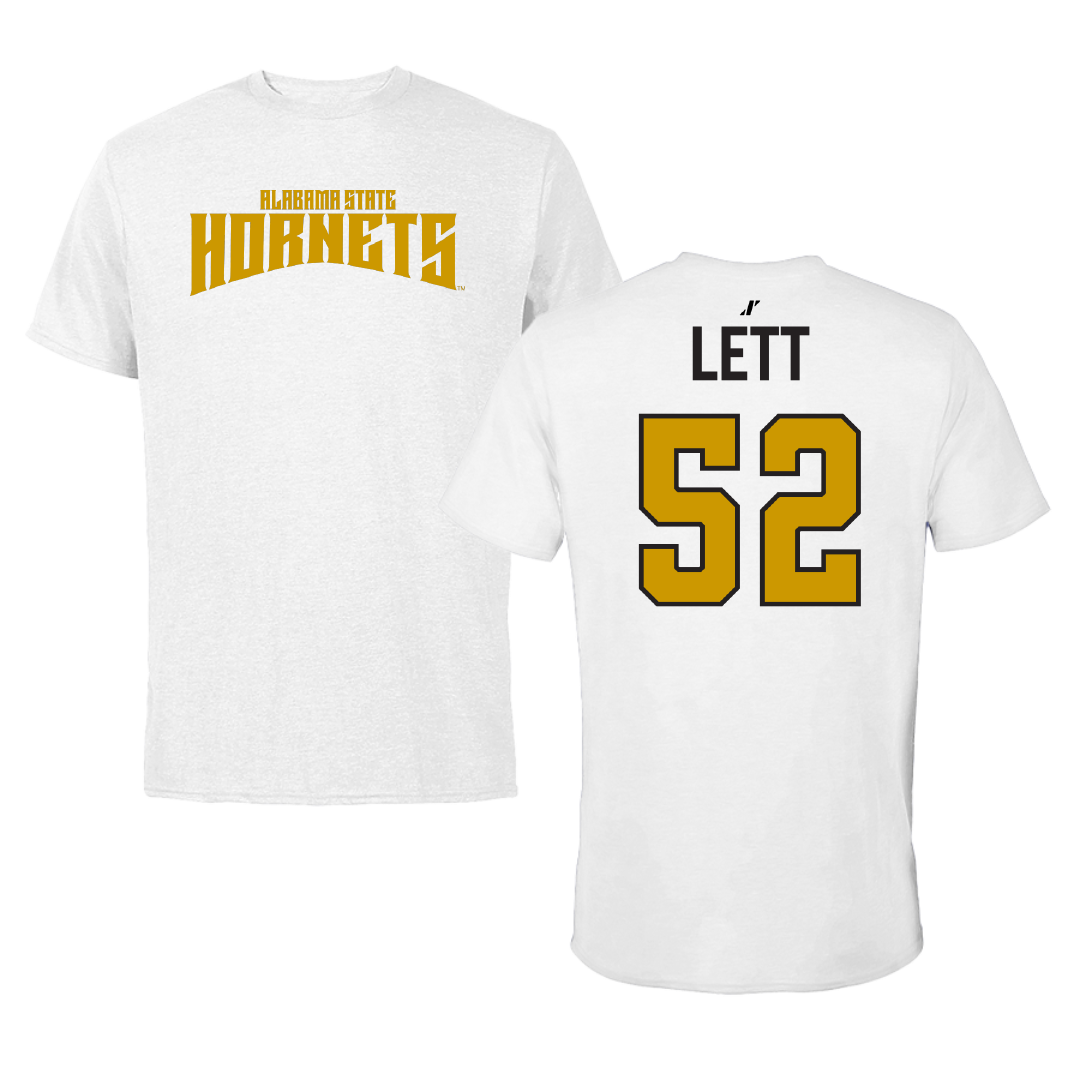 Alabama State University Football White Classic Performance Tee - #52 Trej Lett