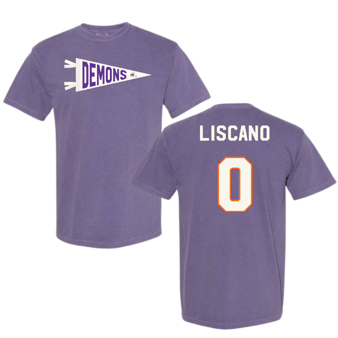 Northwestern State University Softball Purple Pennant Comfort Colors Tee - #0 Mia Liscano