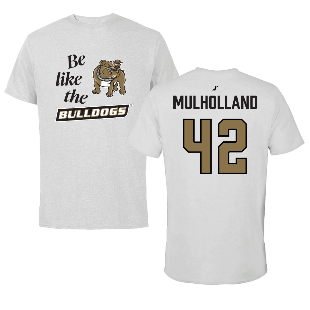 Bryant University Baseball Light Gray Be Like Us Tee - #42 Billy Mulholland