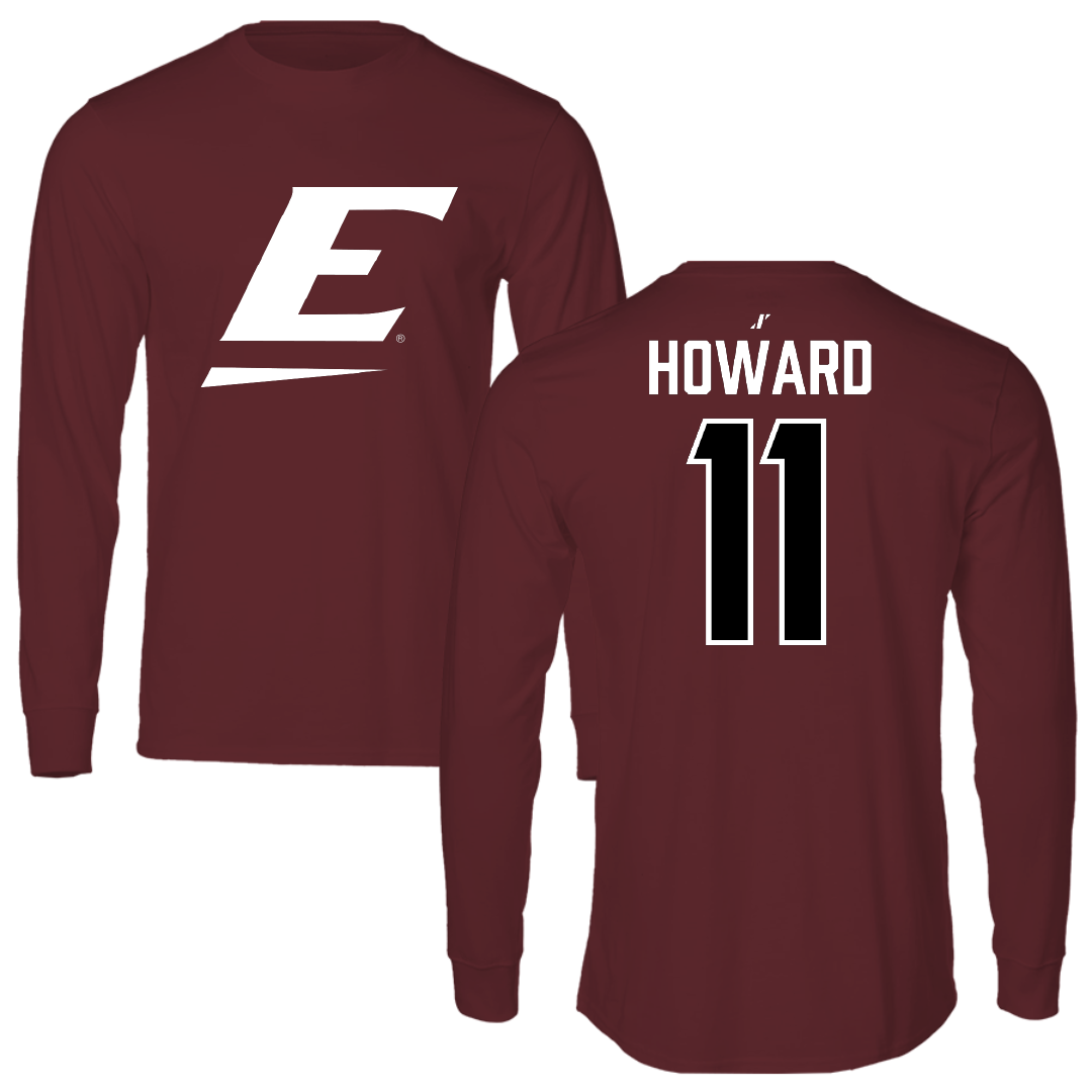 Eastern Kentucky University Football Maroon Long Sleeve - #11 Blake Howard
