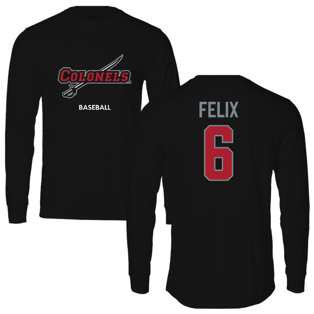 Nicholls State University Baseball Black Colonels Performance Long Sleeve - #6 Garrett Felix