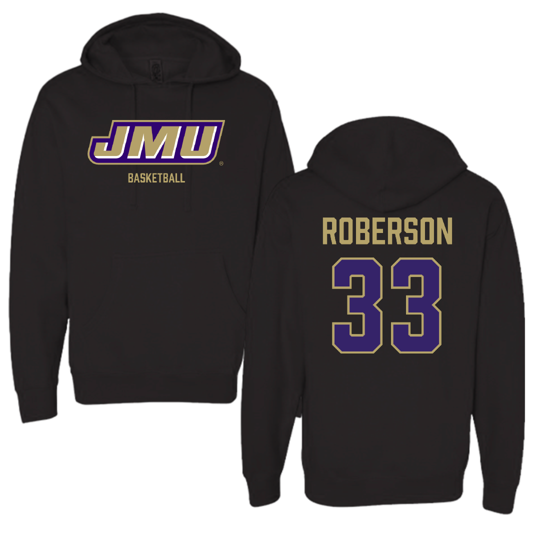 James Madison University Basketball (M) Black Hoodie - #33 Jerrell Roberson