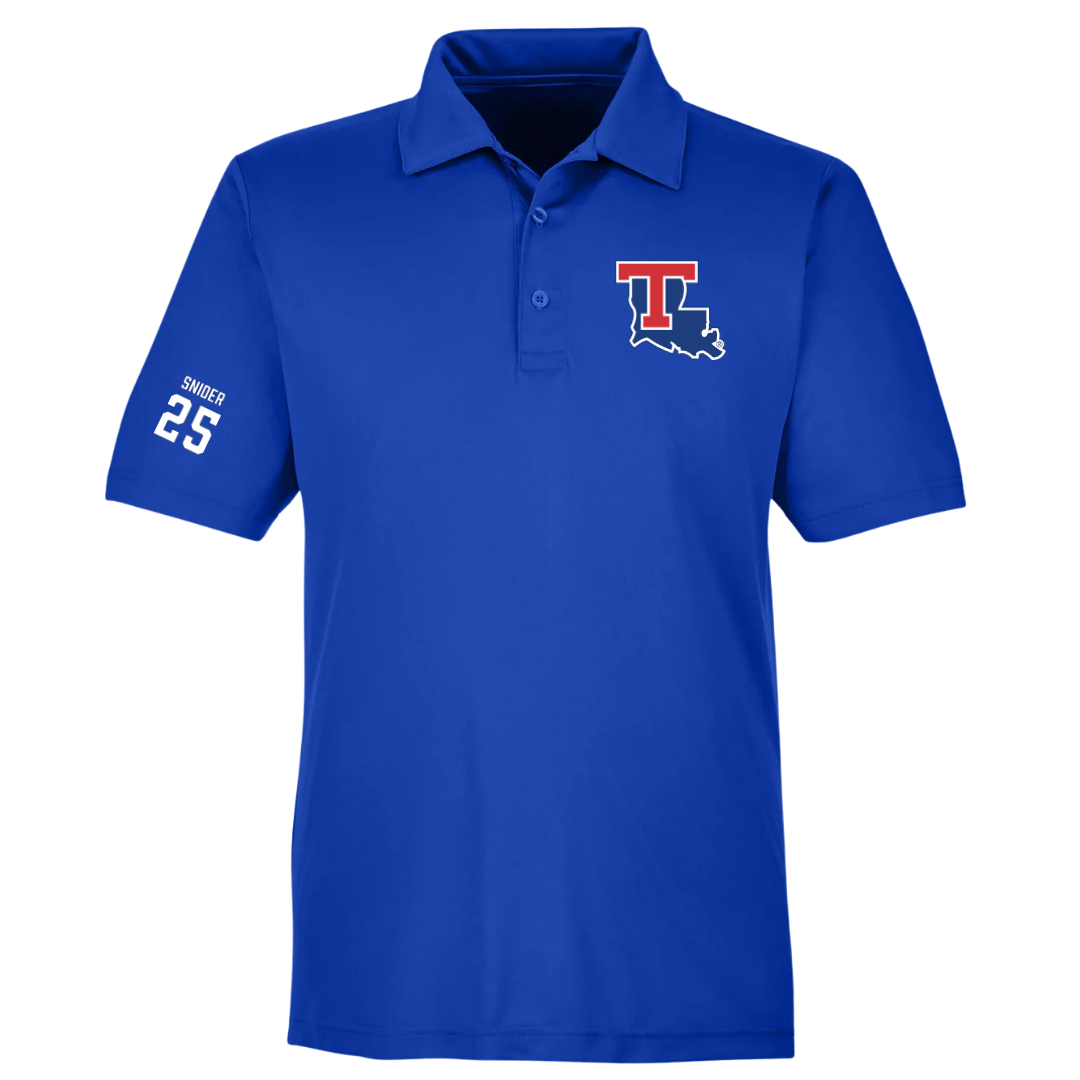 Louisiana Tech University Baseball Blue Polo - #25 William Snider