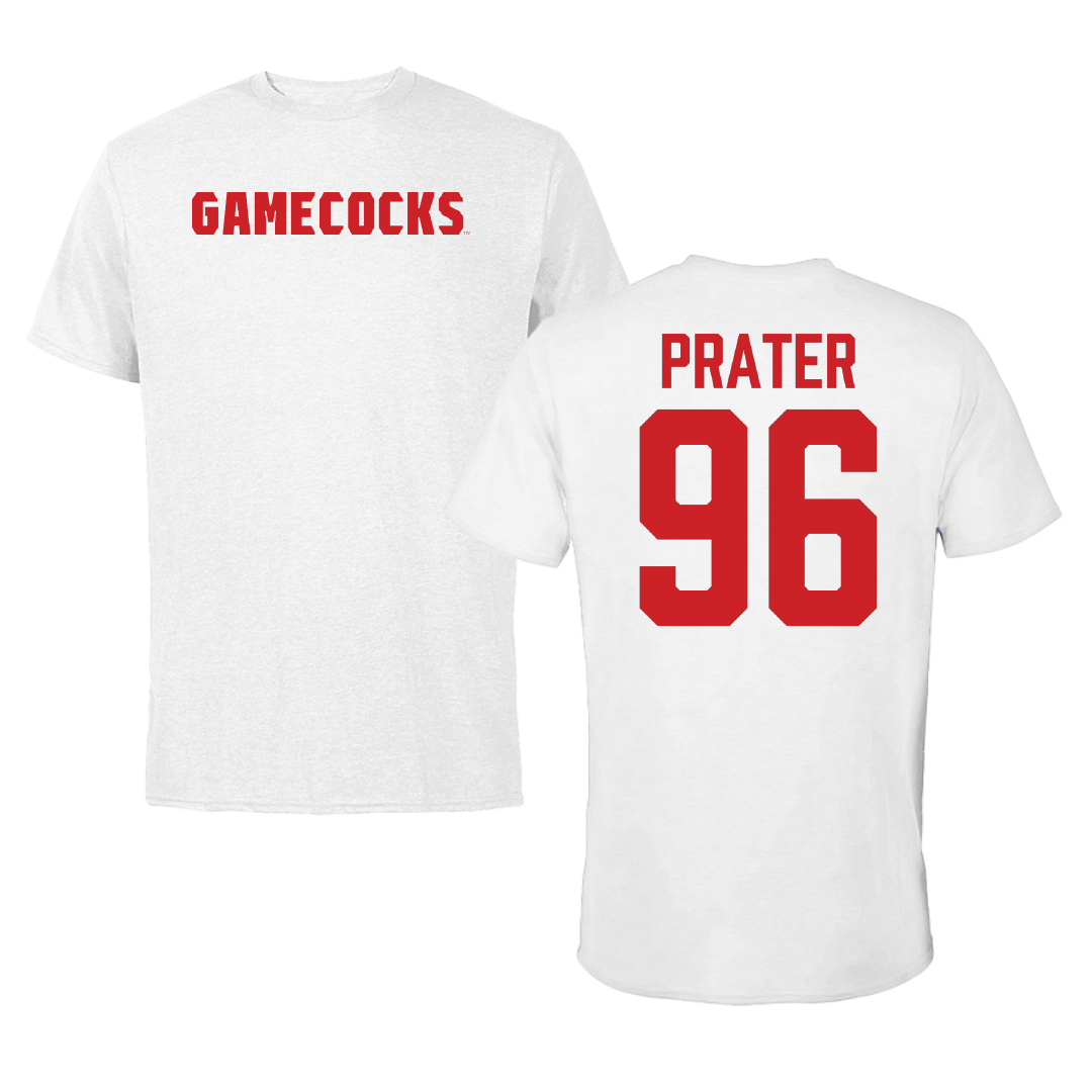 Jacksonville State University Football White Tee - #96 Darrell Prater