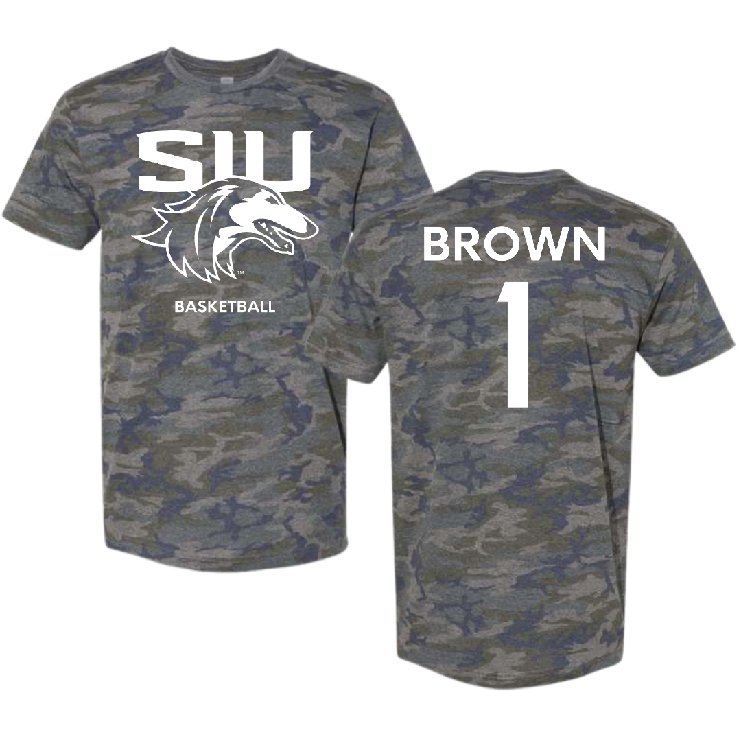 Southern Illinois University at Carbondale Basketball (W) Vintage Camo Tee - #1 Tyranny Brown