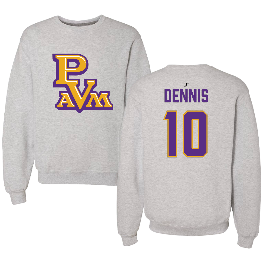 Prairie View A&M University Football Light Gray Crewneck - #10 Andre Dennis