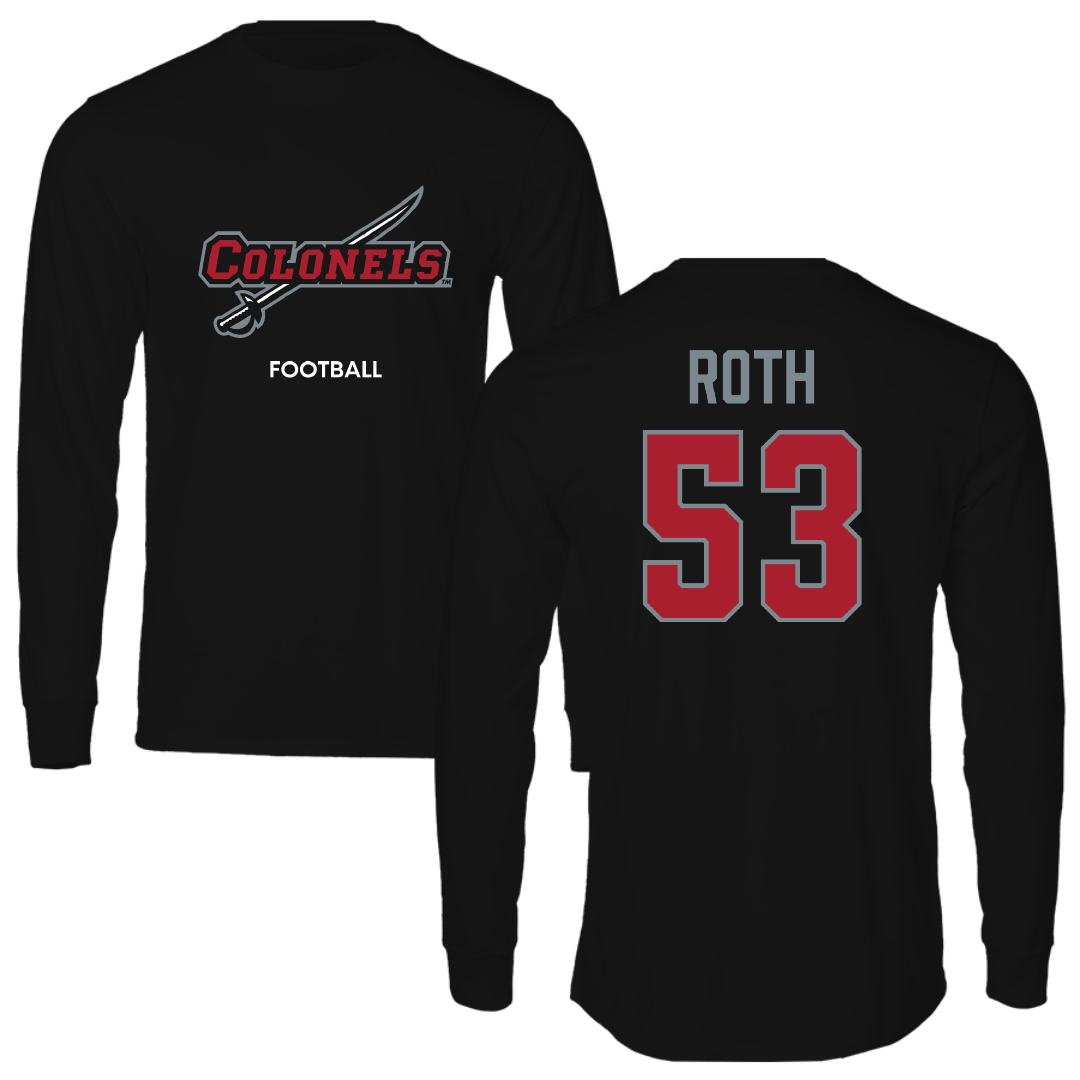 Nicholls State University Football Black Colonels Long Sleeve - #53 Craig Roth