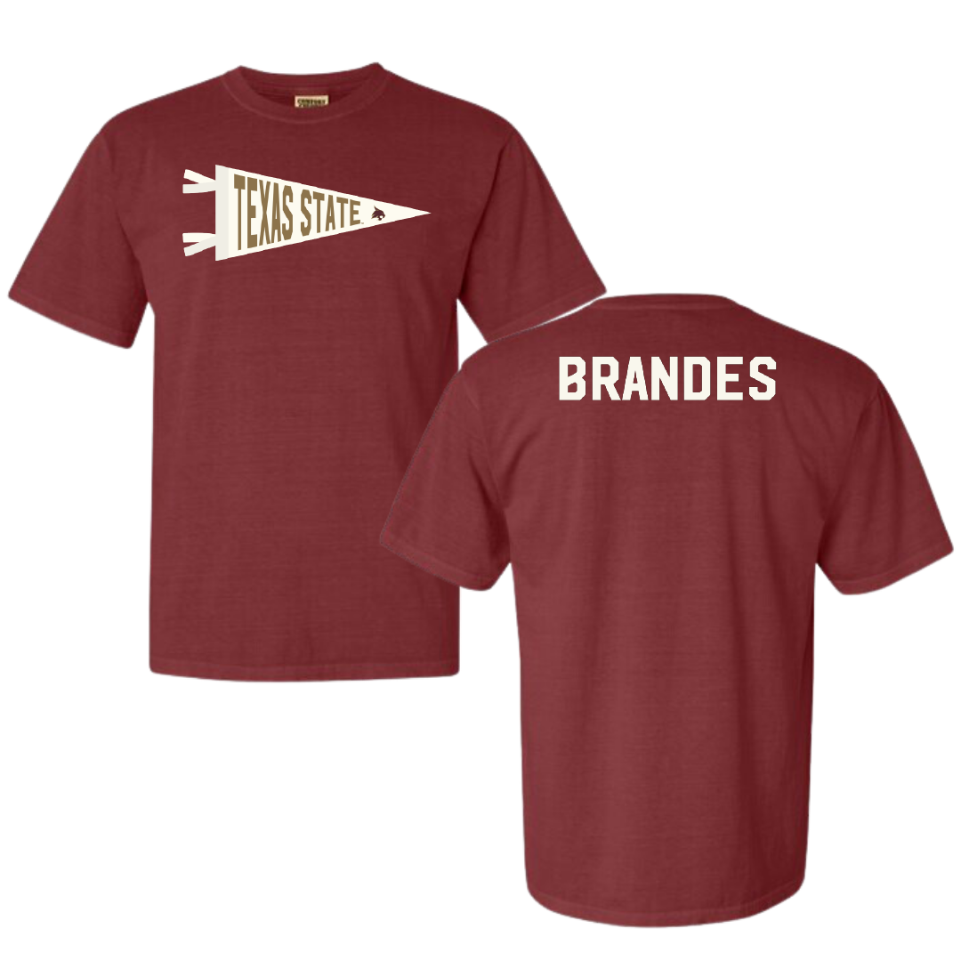 Texas State University TF and XC Maroon Pennant Comfort Colors Tee - Breanna Brandes