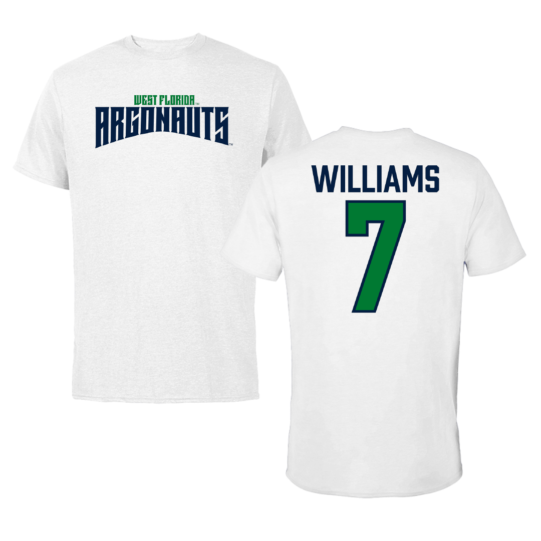 University of West Florida Football White Classic Tee - #7 Justice Williams