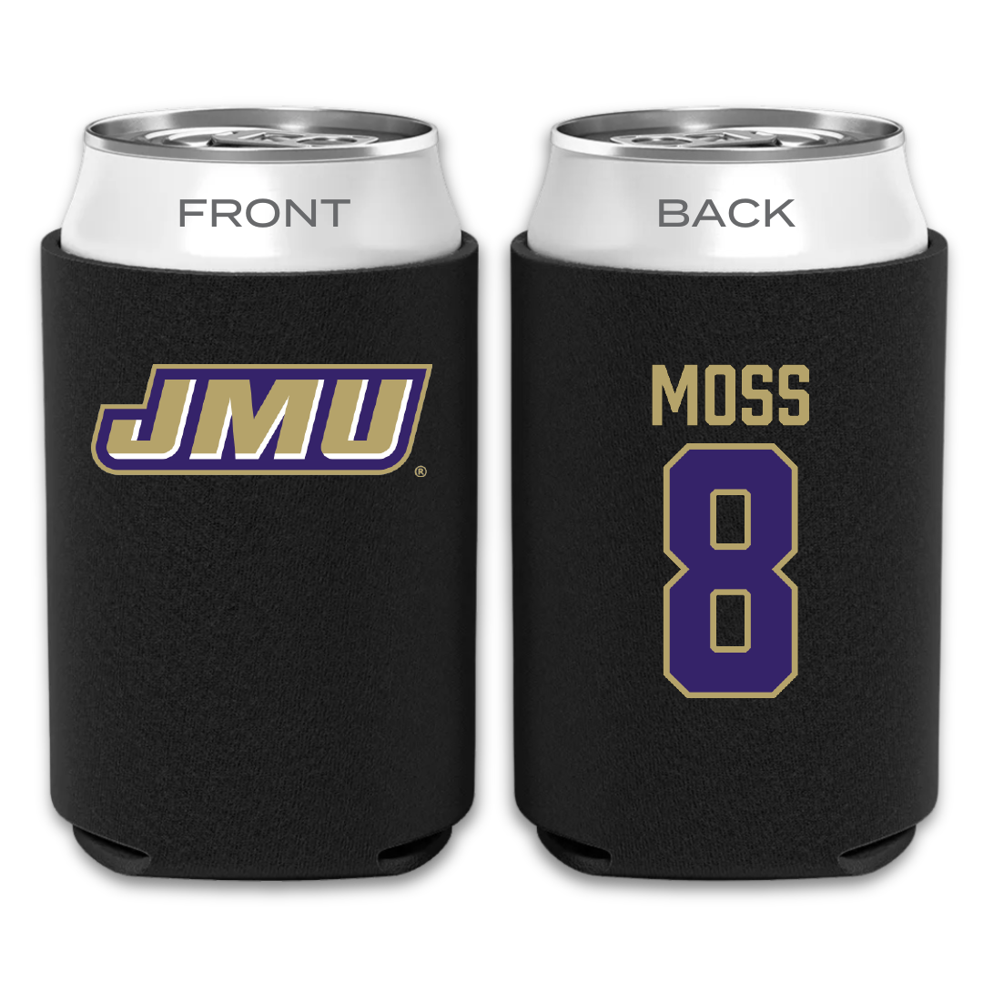 James Madison University Football Black Can Cooler - #8 Max Moss