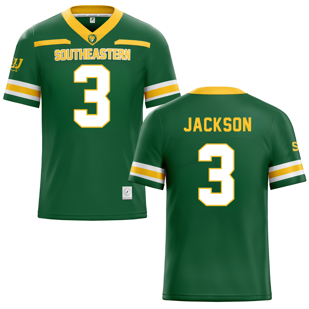 Southeastern Louisiana University Green Football Jersey - #3 Deantre Jackson