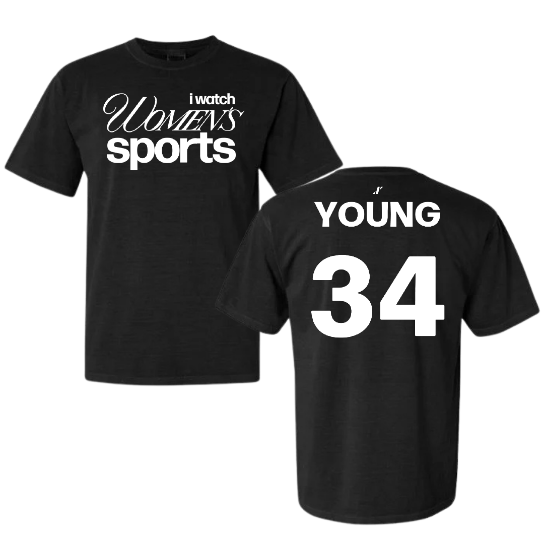 University of Utah Basketball Black WHM Comfort Colors Tee - #34 Dasia Young