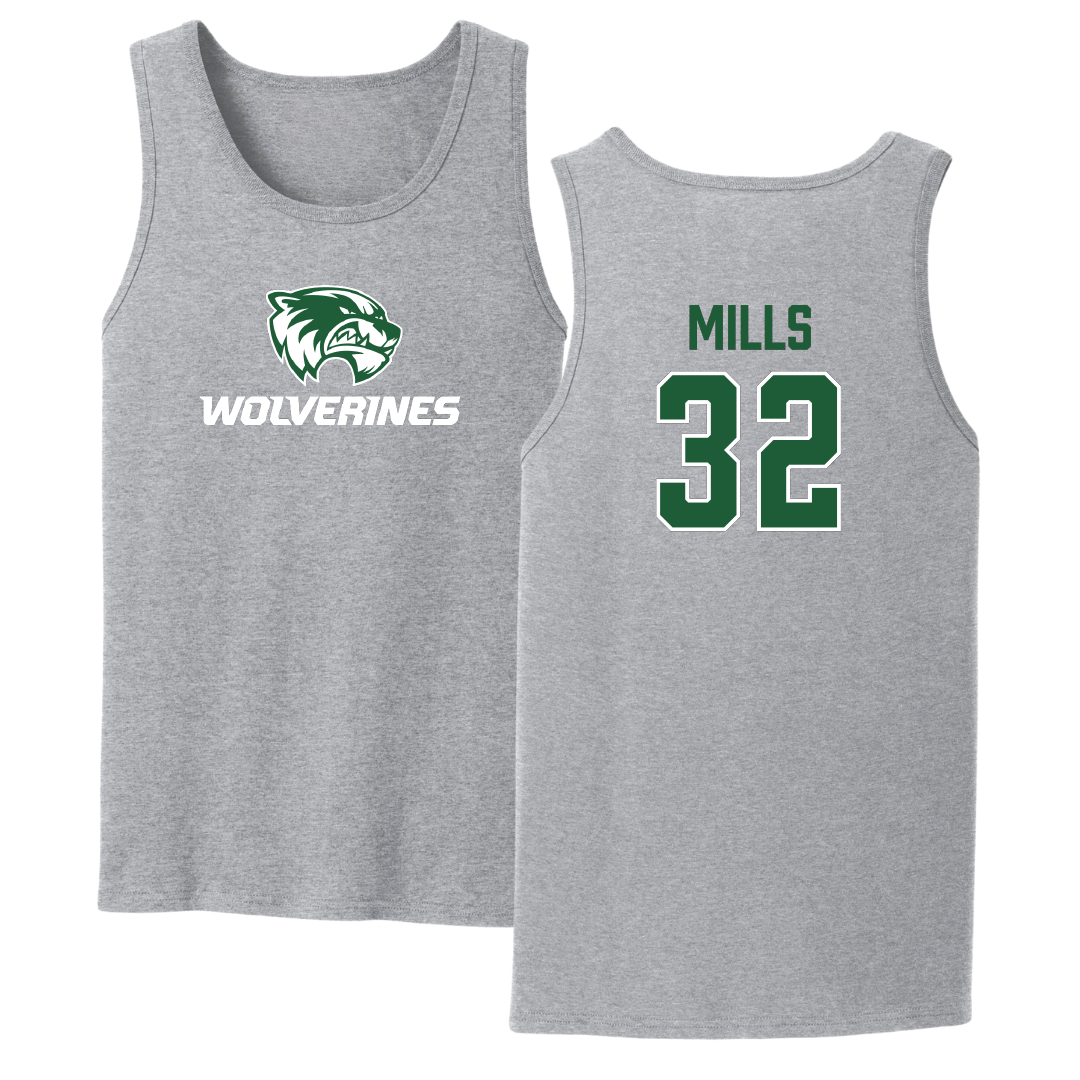 Utah Valley University Soccer Sport Gray Tank Top - #32 Aden Mills
