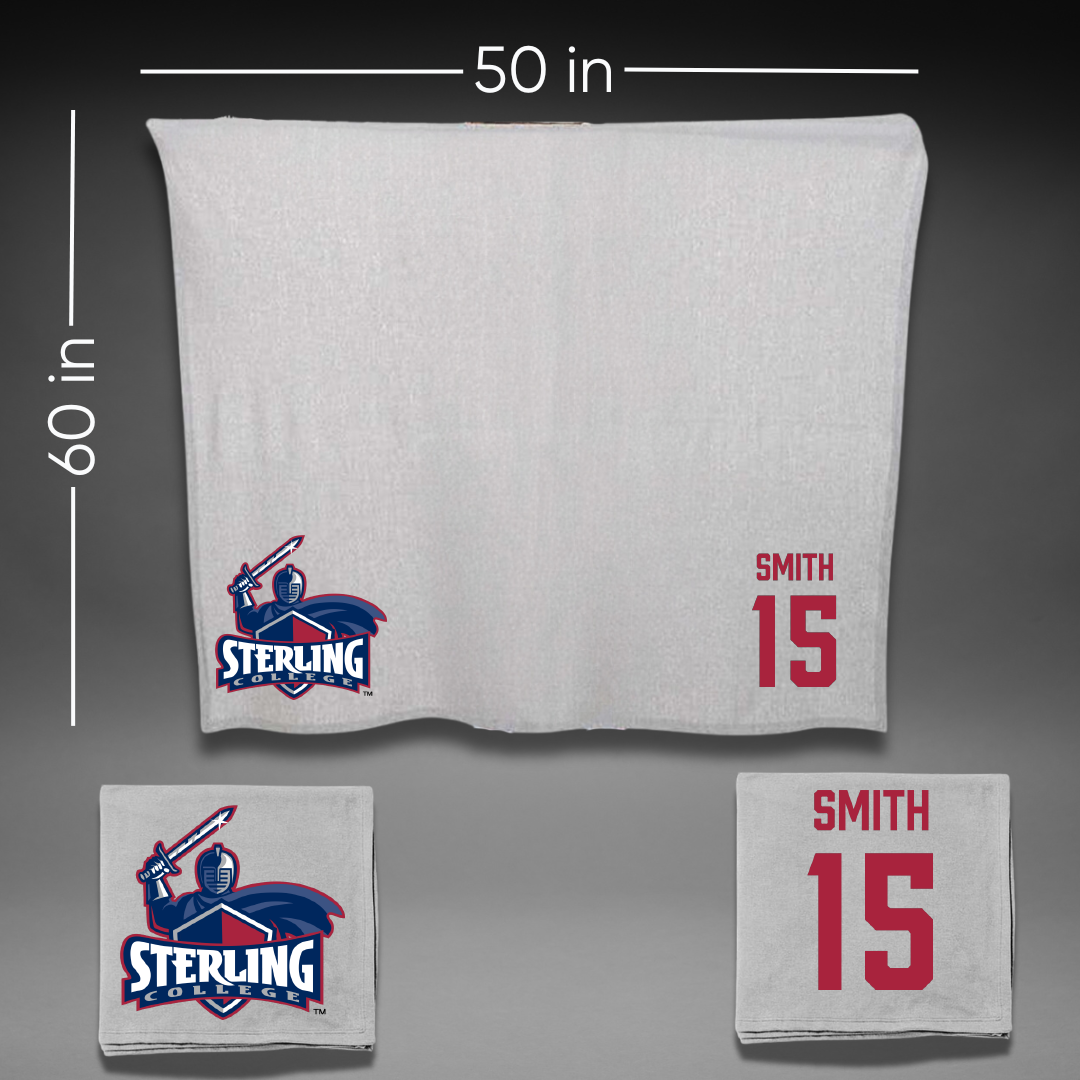 Sterling College Basketball Gray Blanket - #15 Julian Smith