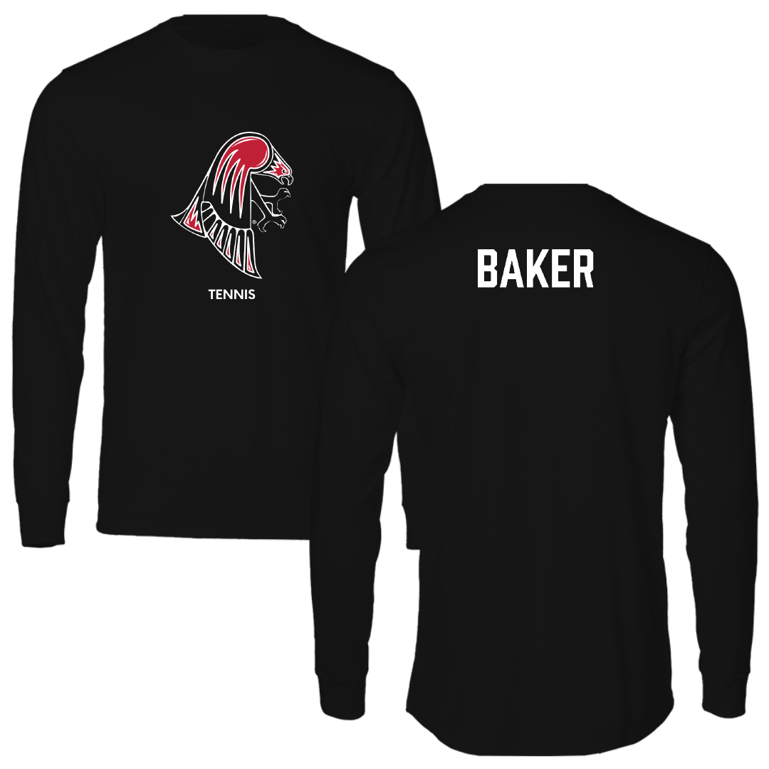 University of Wisconsin-River Falls Tennis (W) Black Mascot Long Sleeve - Sarah Baker