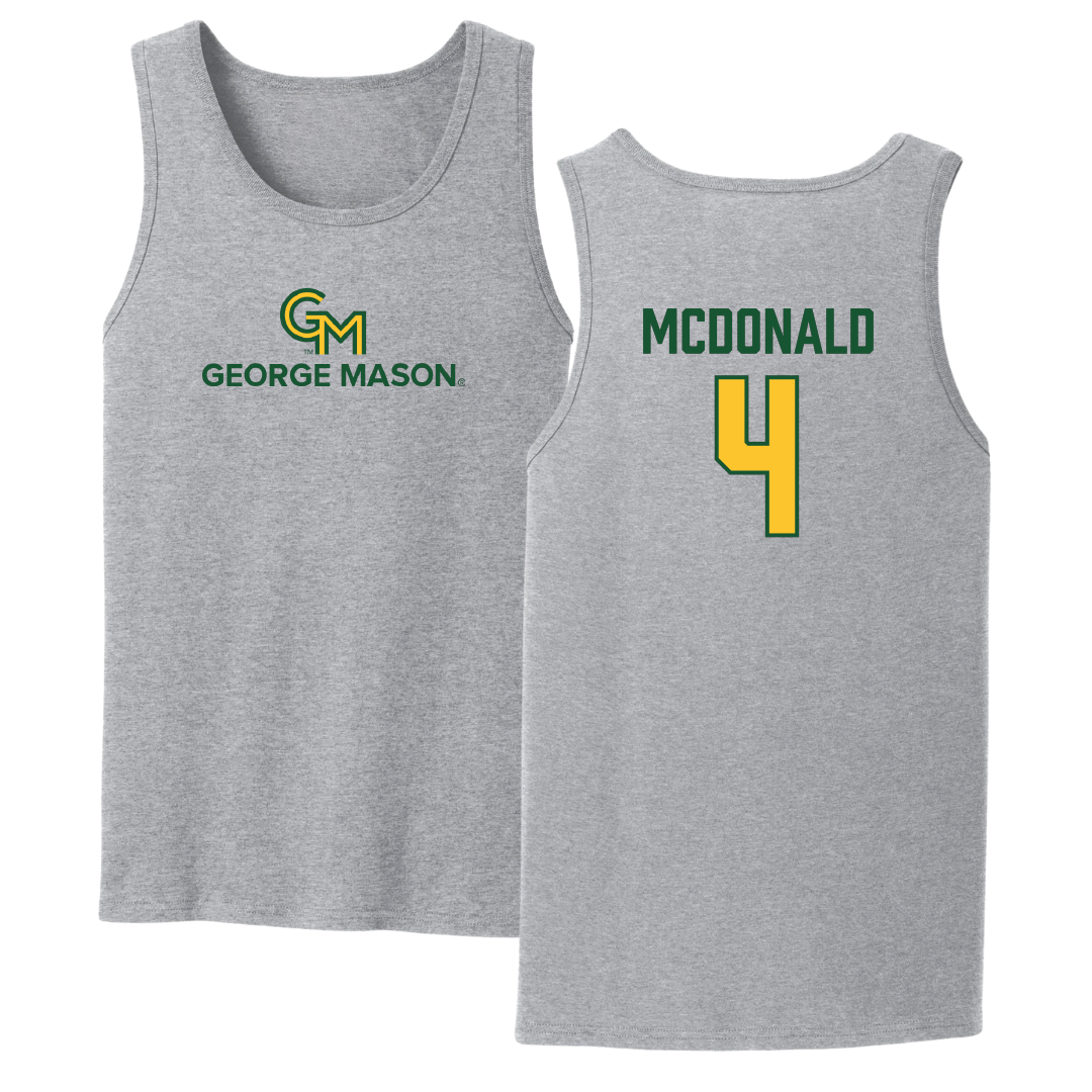George Mason University Volleyball Sport Gray Tank Top - #4 Troy McDonald