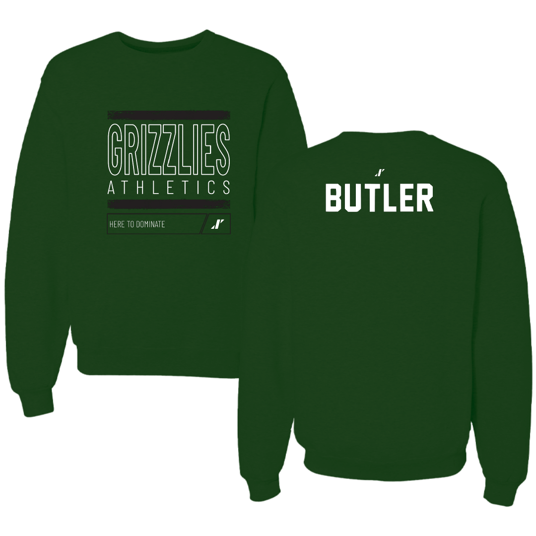 Adams State University Golf Forest Green Dominate Crewneck - Taylor Butler