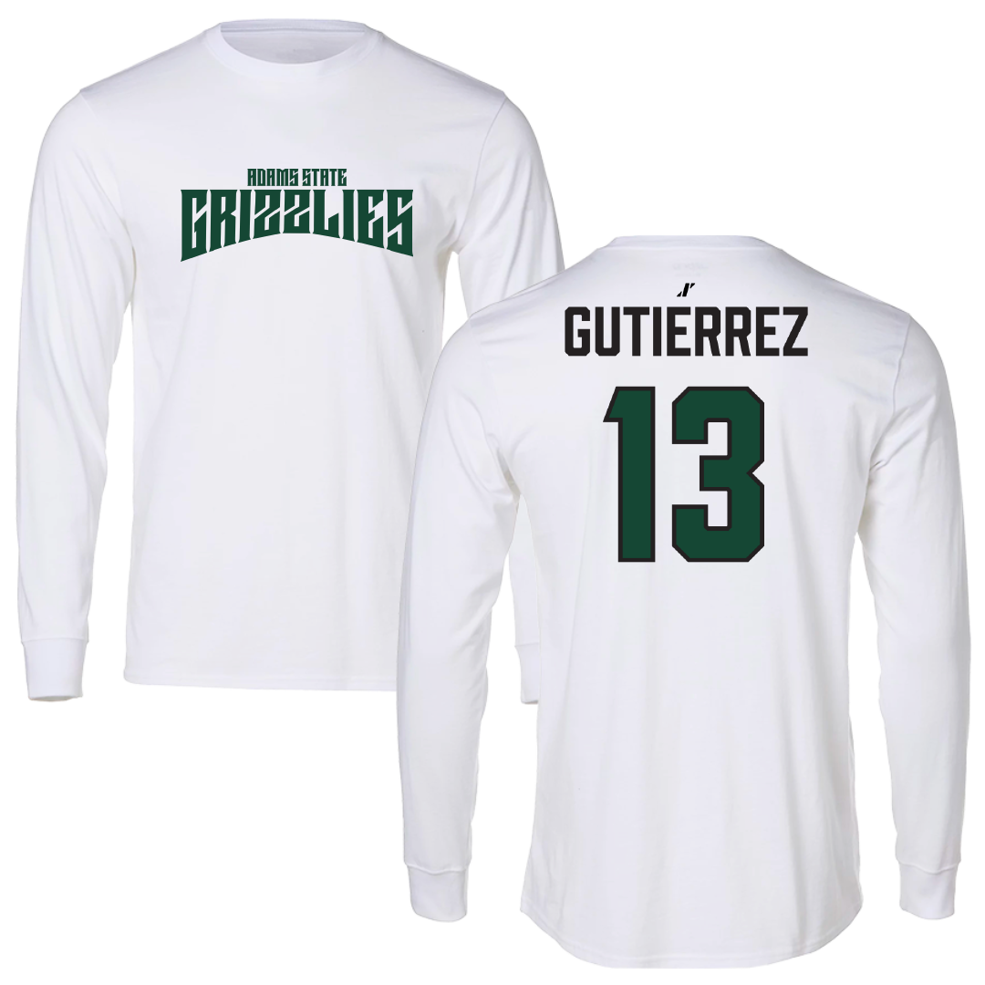Adams State University Football White Classic Performance Long Sleeve - #13 Xavier Gutierrez