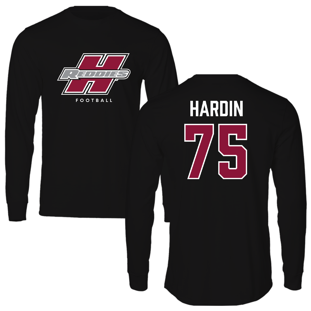 Henderson State University Football Black Long Sleeve - #75 Elijah Hardin