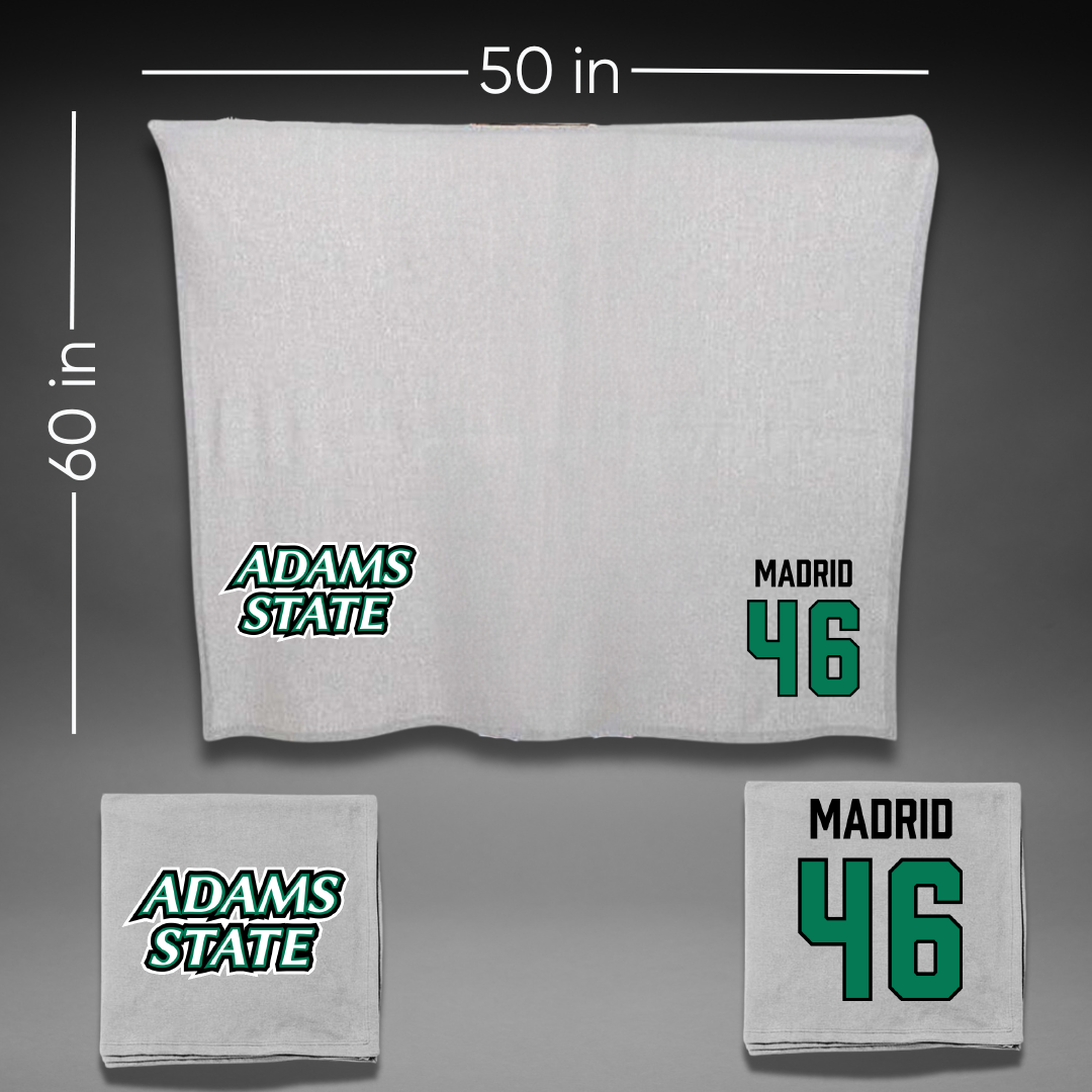 Adams State University Football Gray Blanket - #46 Kaden Madrid