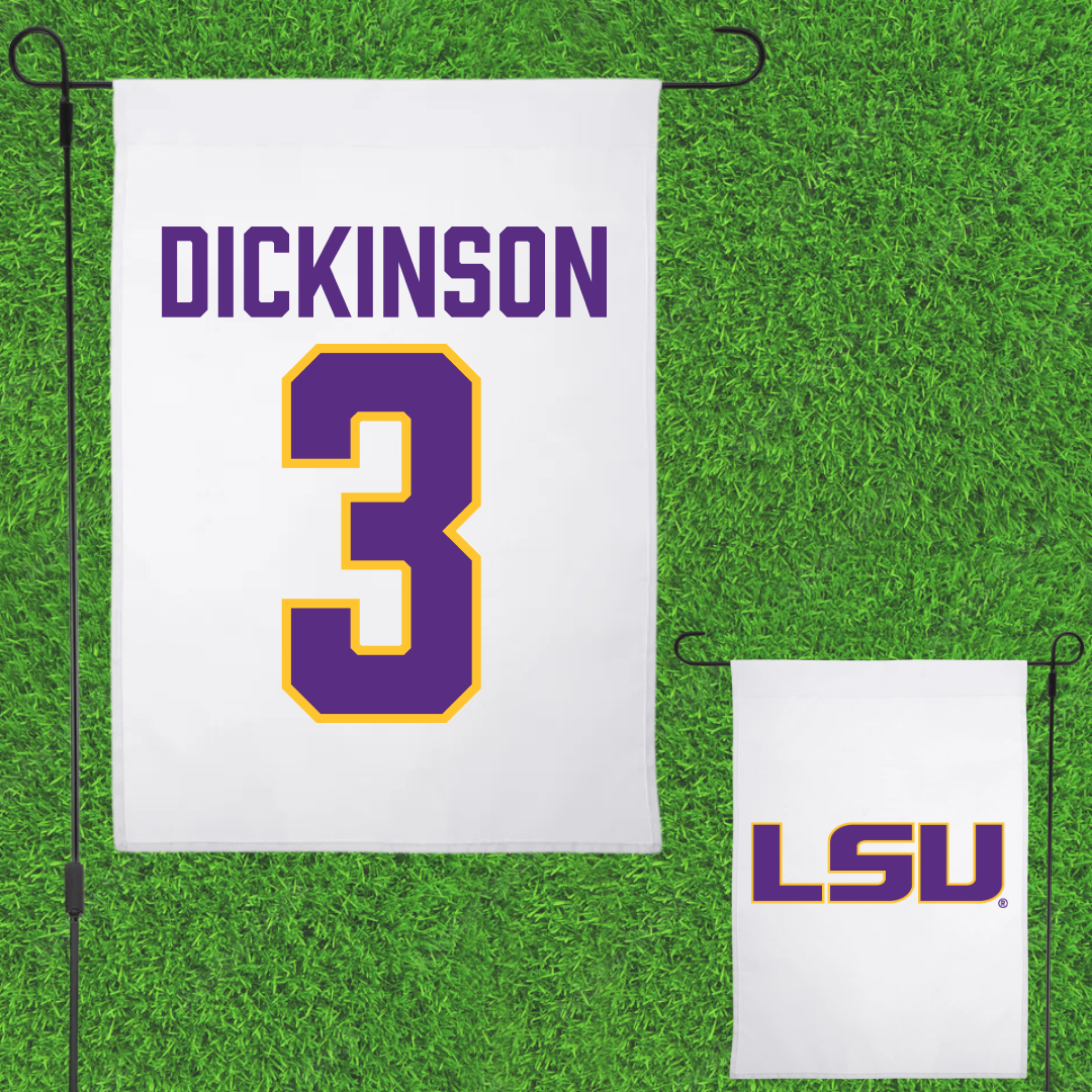 Louisiana State University Baseball White Garden Flag - #3 Daniel Dickinson